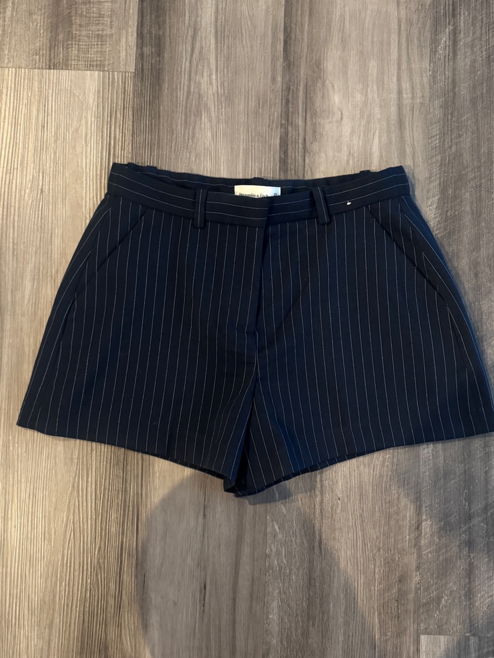 Abercrombie & Fitch Navy Pinstripe Tailored Shorts